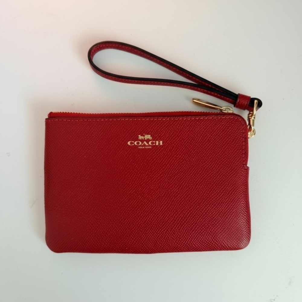 Coach Scarlet Wristlet with Gold Accents